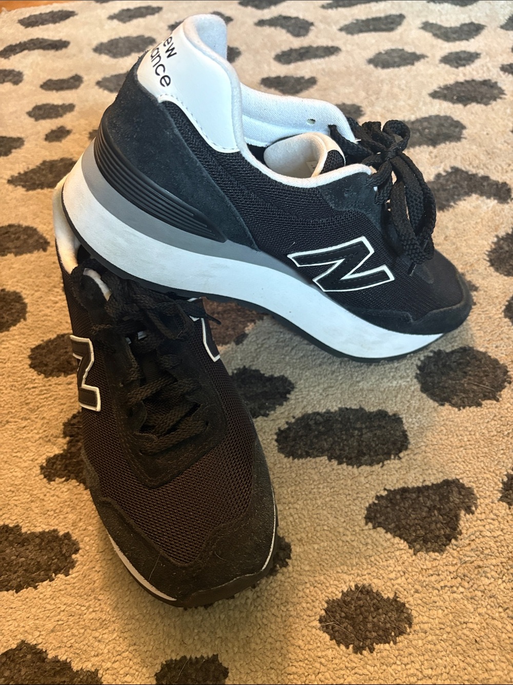 New Balance Black and White Women's Platform Sneakers